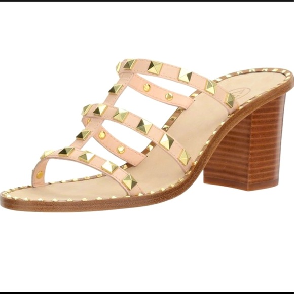 Ash Shoes - Ash Playa Studded Block-Heel Slide Sandals